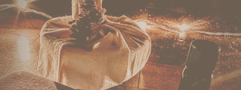 Gifts and oils creatively packed at our fairylit Winter Retreat